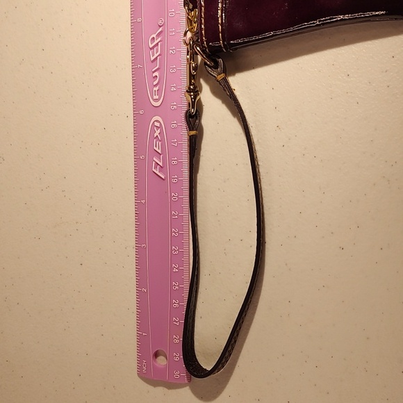 Dooney & Bourke Deep Purple Patent Leather Wristlet Mini Purse - Picture 15 of 16